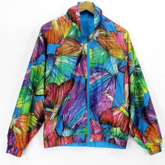 Vintage casual retro full zip windbreaker. Reversible!! - Picture 1 of 2